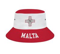 NLWQEKV Bob imprimé Drapeau de Malte en 3D, Casquette de pêcheur pour la Plage et Les activités de Plein air, Noir
