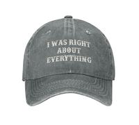NLWQEKV Casquette de Baseball « J'avais Raison sur Toute la Ligne »