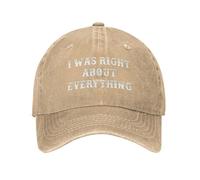 NLWQEKV Casquette de Baseball « J'avais Raison sur Toute la Ligne »