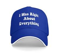 NLWQEKV Casquette de Baseball « J'avais Raison sur Toute la Ligne »