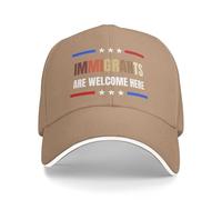 NLWQEKV Casquette de Baseball Pro-Immigrants « Les Immigrants sont Les bienvenus Ici »