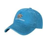 NLWQEKV Casquette de Golf en Coton Noir avec emblème et Armoiries du Danemark.