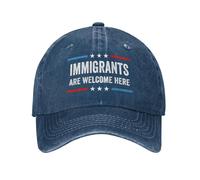 NLWQEKV Casquette en Jean « Les Immigrants sont Les bienvenus Ici » (Pro-Immigrants)