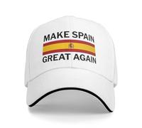 NLWQEKV Casquette Unisexe Grise « Make Spain Great Again » Ajustable « Sandwich Cap ».