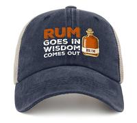 NLWQEKV Chapeau de Papa Rhum va dans la Sagesse ComesTrucker Chapeau Hommes Casquette en Maille drôle pour l'été