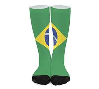 NLWQEKV Chaussettes athlétiques avec drapeau du Brésil, chaussettes tendance colorées et décontractées pour hommes et femmes