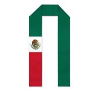 NLWQEKV Drapeaux du Mexique - Blanc - Étole, écharpe ou châle de remise de diplôme pour étudiants étrangers - Cours international