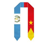 NLWQEKV Écharpe de remise de diplômes 2026 avec les drapeaux du Guatemala et du Mexique (adulte) - 183 cm (72 pouces)