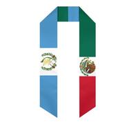 NLWQEKV Écharpe/Écharpe/Châle de remise de diplômes aux couleurs des drapeaux du Guatemala et du Mexique