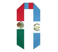 NLWQEKV Étole de remise de diplômes aux couleurs des drapeaux du Mexique et du Guatemala, châle de remise de diplômes léger et réversible