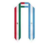 NLWQEKV Étole de remise de diplômes aux couleurs du Mexique, du Guatemala et des Guatémaltèques ; châle de remise de diplômes léger et réversible.