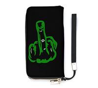 NLWQEKV FCK Portefeuille en Cuir avec Doigt d'honneur de Grande capacité, Pochette pour téléphone, Porte-Cartes de crédit avec dragonne pour Hommes et Femmes