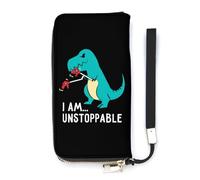 NLWQEKV I Am Unstoppable T-Rex Portefeuille en Cuir Long Porte-Cartes, Pochette Fine pour Femme