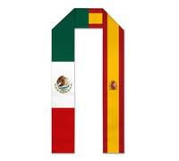 NLWQEKV Mexique Espagne Drapeau espagnol Écharpe/Écharpe/Châle de remise de diplômes Drapeau du pays Écharpe de remise de diplômes