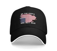 NLWQEKV Nous Le Peuple, on est OK ? Casquette de Baseball Unisexe Noire Ajustable avec Drapeau américain retourné et Motif Sandwich Patriotique.