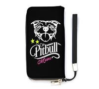 NLWQEKV Pitbull Mom Bracelet Portefeuille en Cuir Long Porte-Cartes Sac à Main Slim Embrayage Sac à Main pour Femme
