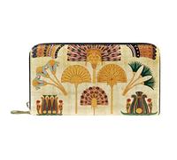NLWQEKV Portefeuille Long en Cuir à Fermeture éclair, éléments égyptiens Anciens, Porte-Monnaie personnalisé