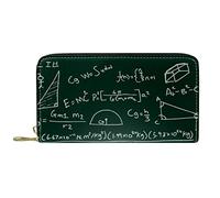 NLWQEKV Portefeuille Long en Cuir avec Fermeture éclair, formules scientifiques dessinées à la Main