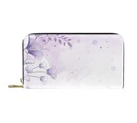 NLWQEKV Portefeuille Long zippé en Cuir Motif Floral Lilas_Mesa De Trabajo 2 Sac à Main personnalisé