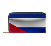NLWQEKV Portefeuilles pour Femmes et Hommes, Sac Porte-Cartes, Motif Drapeau de Cuba, Rangement en Cuir PU, Grand Sac à Main