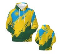 NLWQEKV Sweat à Capuche Fantaisie 3D aux Couleurs du Drapeau du Rwanda, imprimé Graphique.
