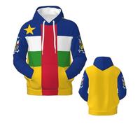 NLWQEKV Sweat à Capuche Fantaisie 3D avec emblème de la République Centrafricaine et imprimé Graphique