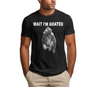 NLWQEKV T-Shirt Homme « Attendez, Je suis Une chèvre » avec Un Singe pensif et drôle