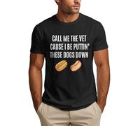 NLWQEKV T-Shirt Homme Hotdog « Appelez-Moi Le vétérinaire, Car j'euthanasie Ces Chiens »