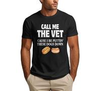 NLWQEKV T-Shirt Homme Hotdog « Appelez-Moi Le vétérinaire, Car j'euthanasie Ces Chiens »