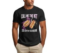 NLWQEKV T-Shirt Homme Hotdog « Appelez-Moi Le vétérinaire, Car j'euthanasie Ces Chiens »