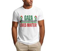 NLWQEKV T-Shirt « La Vie à Gaza Compte » - Palestine Libre, Gaza, Stop au génocide