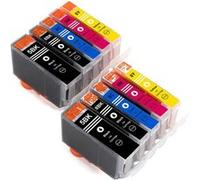 NM-Print Lot de 10 cartouches d'encre compatibles avec puce et indication de niveau pour Canon Pixma IP4200 IP4300 IP4500 IP5200 IP5300 IP5400 MP500 MP530 MP600 MP610 MP800 MP810 équivalentes des PGI-