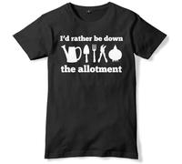 NM52SER I'd Rather Be Down The Allotment Gardening Funny Mens T-Shirt