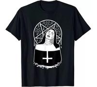 NM52SER Limited Dark Evil Nun Pentagram Scary Nun T-Shirt