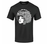 NM52SER No Longer Accepting Things I Cannot Change T-Shirt Angela Davis Shirts Schwarz
