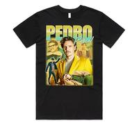 NM52SER Pedro Pascal Homage T-Shirt Top Movie Icon Retro 90's Actor Gift Unisex Black M