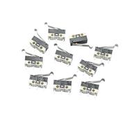 NMAOD Lot de 10 micro-interrupteurs fin course à bouton-poussoir, 1 A, 125 V CA, 3 broches, poignée longue, levier galet, SPDT, 12 x 6 mm