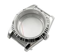 NMASDUYPU Boîtier de montre incurvé cannelé en verre saphir étanche, 39MM, argenté, adapté au mouvement NH35 NH36 NH34 ETA 2824 PT5000(Glass Back B,ETA 2824 PT5000 Case)