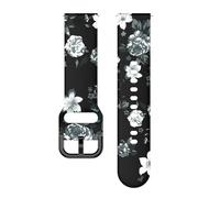 NMASDUYPU Bracelet 20-22 mm for 2/bip3, bracelet en silicone souple imprimé, compatible avec les modèles 165, 245 et 168.(The night blooms,22mm Universal)