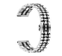 NMASDUYPU Bracelet classique en acier inoxydable de 22 mm for OnePlus Watch 3. Bracelet en métal for OnePlus Watch 2, 2R et 3. Accessoires for montres.(Silver Black,OnePlus Watch 3)