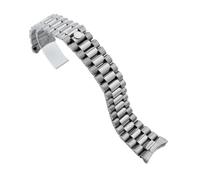 NMASDUYPU Bracelet de montre en argent massif 20 mm, fermoir coulissant en acier inoxydable 904L for boîtier de montre NH34 NH35(1 President)