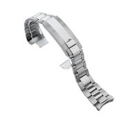 NMASDUYPU Bracelet de montre en argent massif 20 mm, fermoir coulissant en acier inoxydable 904L for boîtier de montre NH34 NH35(3 Polished Center)