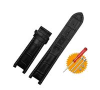 NMASDUYPU Bracelet de montre en cuir 20 x 11 mm et 22 x 13 mm, compatible avec les montres GC Guess Car-tier PASHA W3108/HPI004, avec boucle papillon(Black BK-no buckle,20mm-11mm)