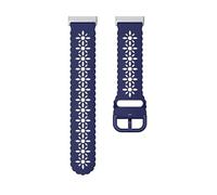 NMASDUYPU Bracelet en Silicone à motif Floral, Compatible avec Versa4 3, Design élégant en dentelle, bracelet de Sport léger à dégagement rapide(S-Midnight,Versa 3)
