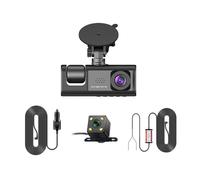 nmbhus 3 canaux Voiture DVR HD 1080P 3 lentilles à l'intérieur du véhicule Tableau de Bord caméra Trois Voies DVR enregistreur vidéo enregistreur Dashcam caméscope(Color:3 Camera-BL,Size:16G)