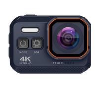 nmbhus Caméra d'action 4K 1080P 60fps Stabilisée IP68 sous-Marine Étanche Casque Moto Sport Vidéo Cam Moto Vélo 16MP WiFi Webcam(16G SD Card,2)