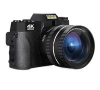 nmbhus Caméra De Photographie Numérique Compacte 4K WiFi Web Cam Vlog Enregistreur Vidéo Caméscope 48MP 3 "Objectif Macro À Écran Rabattable(64G TF Card,Lens 2 Batteries)