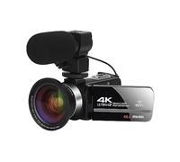 nmbhus Caméras Vidéo Grand Angle 18X Caméscope Vlog Numérique 4K Blogger Time Lapse Enregistreur Photographique 48MP Rotation De L'écran Tactile(128G SD Card)