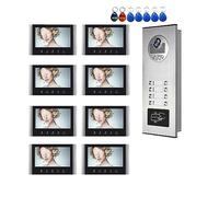 nmbhus Interphone Vidéo WiFi 7 Pouces for 2~12 Appartements Système De Contrôle D'accès De Porte Déverrouillage À Distance Intelligent, Appel Et Moniteur(Size:E KIT)