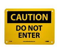 NMC C135R Panneau OSHA avec inscription « CAUTION - DO NOT ENTER », 25,4 cm de long x 17,8 cm de hauteur, plastique rigide, noir sur jaune